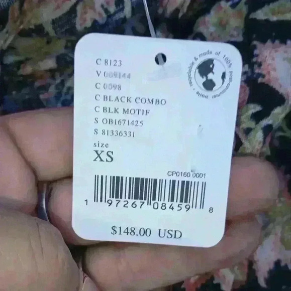 Free People Women's Stand Out Printed One-Piece, Black Combo,NWT - Picture 5 of 6